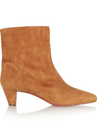 Christian Louboutin Nitapal 45 Suede Ankle Boots Tan