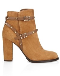 Valentino Rockstud 100mm Suede Ankle Boots