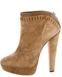 Jimmy Choo Round Toe Platform Ankle Boots