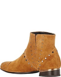 Lanvin Studded Chelsea Boots Nude