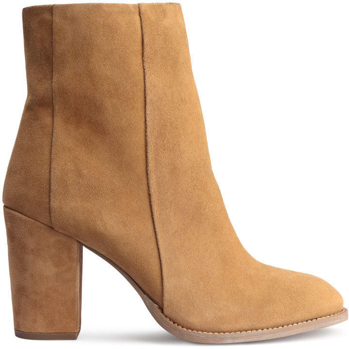 H\u0026M Suede Ankle Boots Camel Ladies, $79 