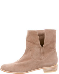 Stuart Weitzman Suede Round Toe Ankle Boots