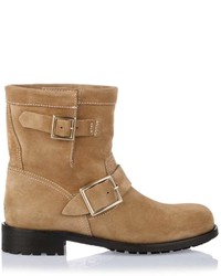 Jimmy Choo Youth Camel Suede Ankle Boot