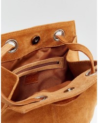 Asos Suede Backpack With Eyelet Detail