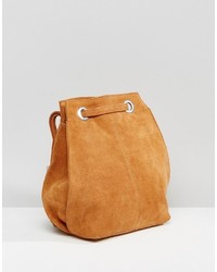 Asos Suede Backpack With Eyelet Detail