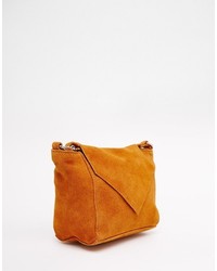 Asos Collection Festival Suede Cross Body Bag With V Front