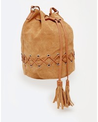 Asos Collection Suede Cross Stitch Duffle Bag