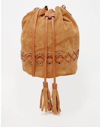 Asos Collection Suede Cross Stitch Duffle Bag