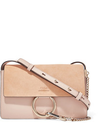 Chloé Faye Small Leather And Suede Shoulder Bag Blush