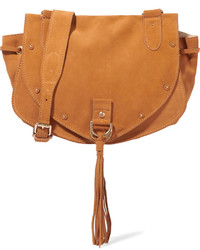 See by Chloe See By Chlo Collins Medium Suede And Textured Leather Shoulder Bag Tan
