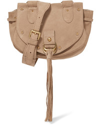 See by Chloe See By Chlo Collins Small Suede And Textured Leather Shoulder Bag Beige