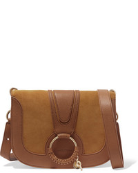 See by Chloe See By Chlo Hana Medium Leather And Suede Shoulder Bag Tan