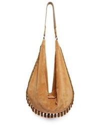 The Row Sling Fringed Trimmed Suede Bag