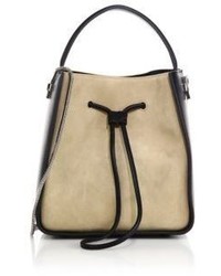 3.1 Phillip Lim Soleil Small Two Tone Suede Leather Drawstring Bucket Bag