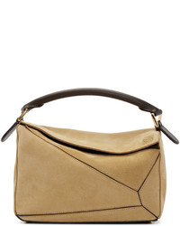 Loewe Tan Suede Leather Small Puzzle Bag