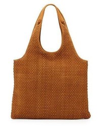 Elizabeth and James Zoe Woven Suede Carryall Bag Dune