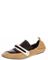 Lanvin Suede Round Toe Loafer Flats