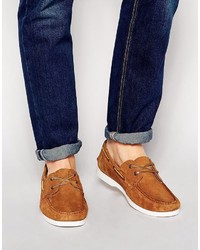 Asos Brand Boat Shoes In Suede