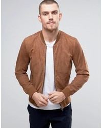 Selected Homme Suede Bomber Jacket