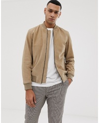 Selected Homme Suede Bomber Jacket