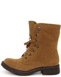 Blowfish Farina Earth Fawn Brown Suede Lace Up Boots