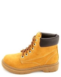 Charlotte Russe Lace Up Lug Sole Work Boot