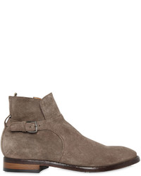 Officine Creative Princeton Suede Ankle Boots With Buckle