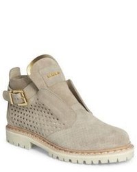 Balmain Perforated Suede Boots