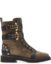 Giuseppe Zanotti Suede Boots With Leather Trim