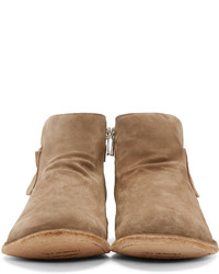 Officine Creative Tan Distressed Suede Boots