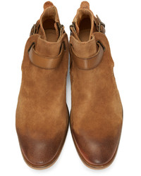 H By Hudson Tan Suede Hank Boots