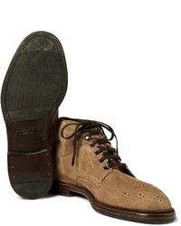 Dolce & Gabbana Brogue Detailed Suede Boots