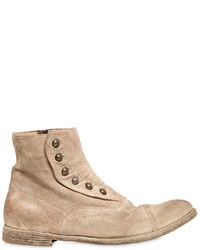 Officine Creative Vintage Suede Ghetta Cropped Boots