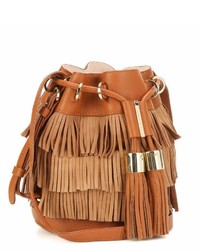 See by Chloe See By Chlo Vicki Small Fringed Suede And Leather Bucket Bag