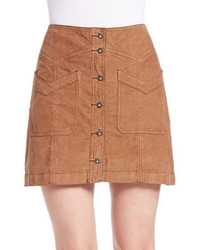Free People Faux Suede Button Front Skirt