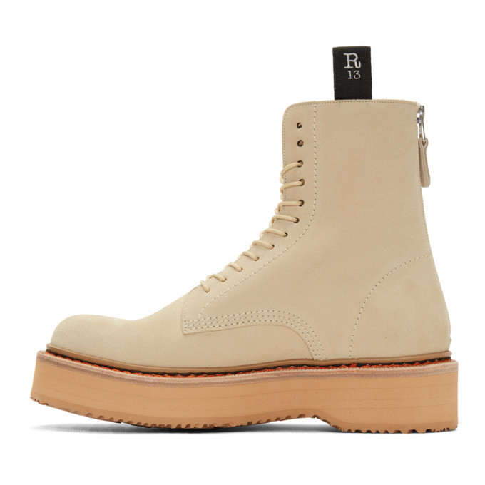 R13 Beige Single Stack Boots 1 095 SSENSE Lookastic