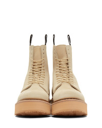 R13 Beige Single Stack Boots