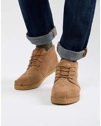 Toms Bota Shearling Boots In Beige Suede