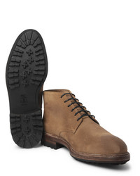 Brunello Cucinelli Shearling Lined Suede Boots