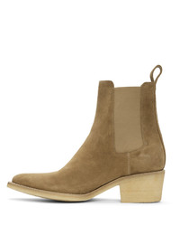 Amiri Beige Pointy Toe Chelsea Boots