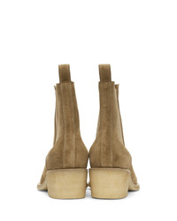 Amiri Beige Pointy Toe Chelsea Boots