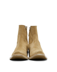 Acne Studios Beige Suede Ankle Boots