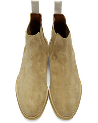 Common Projects Beige Suede Chelsea Boots