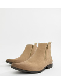 ASOS DESIGN Chelsea Boots In Stone Faux Suede With Zips