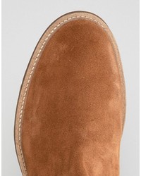 Asos Chelsea Boots In Tan Suede With Ribbed Sole
