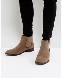 New Look Faux Suede Chelsea Boots In Stone