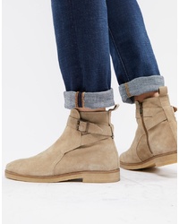 WALK LONDON Hornchurch Chelsea Boots In Stone Suede