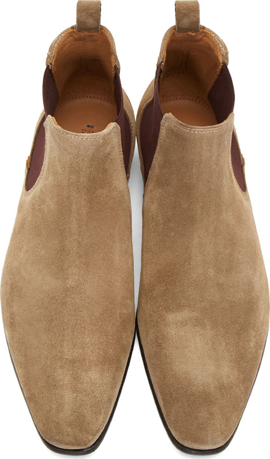 Paul Smith By Ecru Suede Falconer Chelsea Boots, $395 | | Lookastic