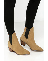 Report Signature Iggby Tan Suede Leather Chelsea Boots