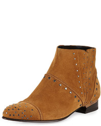 Lanvin Studded Suede Chelsea Boot Camel